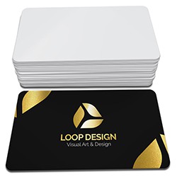 Cartão de Visita Couchê 300g Laminação Fosca + Verniz Localizado + Hot Stamping