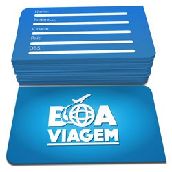 Cartão de Visita Couchê 300g Laminação Fosca com Dois Cantos Arredondados