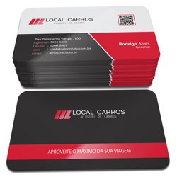 Cartão de Visita Couchê 300g Laminação Fosca e Verniz Localizado com Cantos Arredondados